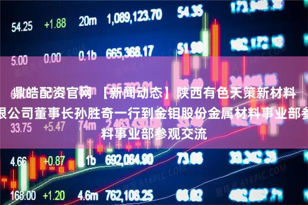 鼎皓配资官网 【新闻动态】陕西有色天策新材料科技有限公司董事长孙胜奇一行到金钼股份金属材料事业部参观交流